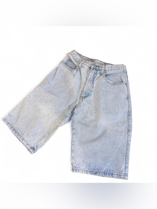 fluid blues Pants - Vintage 90s Fluid Blues Light blue denim long baggy shorts